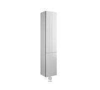 burgbad Iveo Armario alto HSIG035, con bisagras a la izquierda, 1 puerta, 1 volquete de lavandería, anchura: 350mm, HSIG035LF2833G0162, Color: Blanco Alto brillo / Melamina Blanco, empuñadura vertical