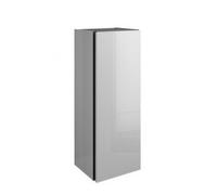 burgbad Junit Armario de media altura UHHHX035, con bisagra a la izquierda, 1 puerta, anchura: 350mm, UHHX035LF3148G0175, Color: Blanco brillo intenso / Blanco brillante