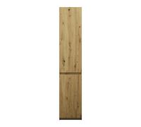 burgbad Lin20 armario alto de suelo con 2 puertas, 2 estantes en ángulo, bisagra de puerta a la derecha, 400x245x2000mm, HSPM040RF5353, Color: Decoración urbana de roble
