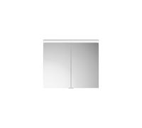 burgbad Lin20 armario con espejo iluminación LED, 2 puertas, 800x700x170mm, SPQK080F5351, Color: Blanco mate con borde láser