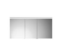 burgbad Lin20 armario con espejo iluminación LED, 3 puertas, tope central a la izquierda, 1400x700x170mm, SPQK140RF5352, Color: Gris basalto mate con borde láser