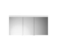 burgbad Lin20 armario con espejo iluminación LED, 3 puertas, tope central a la izquierda, 1400x700x170mm, SPQK140RF5381, Color: Gris oscuro mate