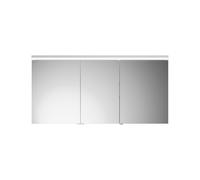 burgbad Lin20 armario con espejo iluminación LED incluida iluminación LED para lavabo, 3 puertas, tope central de puerta a la derecha, 1400x700x170mm, SPQL140LF5363, Color: Blanco alto brillo