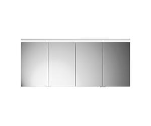 burgbad Lin20 armario con espejo iluminación LED incluida iluminación LED para lavabo, 4 puertas, 1600x700x170mm, SPQL160F5355, Color: Decoración de roble Cachemira