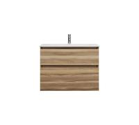 burgbad Lin20 Lavabo bajo para lavabo blanco brillante con mueble bajo para lavabo, 2 extraíbles, 820x495x612mm, SGHT082F5357C0001, Color: Ceniza Dekor Cappuccino