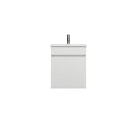 burgbad Lin20 Lavabo bajo para lavabo blanco brillante con mueble para lavabo, 1 panel, 1 cajón, 520x365x612mm, SGQZ052F5363C0001, Color: Blanco alto brillo