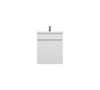 burgbad Lin20 Lavabo bajo para lavabo blanco mate con mueble bajo para lavabo, 1 panel, 1 cajón, 520x365x612mm, SGQZ052F5363C0037, Color: Blanco alto brillo