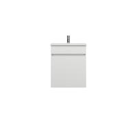 burgbad Lin20 Lavabo bajo para lavabo blanco mate con mueble bajo para lavabo, 1 panel, 1 cajón, 520x365x612mm, SGQZ052F5375C0037, Color: Branco mate