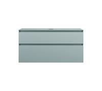 burgbad Lin20 mueble bajo para lavabo con consola, 2 extraíbles, 1202x487x661mm, WWYI120F5395, Color: Painel traseiro azul gelo mate / cinzento antracite