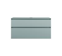 burgbad Lin20 mueble bajo para lavabo con consola, 2 extraíbles, 1202x552x661mm, WXOD120F5395, Color: Painel traseiro azul gelo mate / cinzento antracite