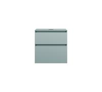 burgbad Lin20 mueble bajo para lavabo con consola, 2 extraíbles, 602x487x661mm, WWYI060F5395, Color: Painel traseiro azul gelo mate / cinzento antracite