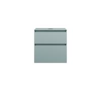 burgbad Lin20 mueble bajo para lavabo con consola, 2 extraíbles, 602x552x661mm, WXOD060F5395, Color: Painel traseiro azul gelo mate / cinzento antracite