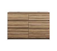 burgbad Lin20 mueble bajo para lavabo con consola, 2 huecos para lavabo, 6 extraíbles, 1402x487x900mm, SGII140F5357, Color: Ceniza Dekor Cappuccino