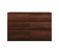 burgbad Lin20 mueble bajo para lavabo con consola, 2 huecos para lavabo, 6 extraíbles, 1402x552x900mm, SGRD140F5359, Color: Decoración de roble oxidado