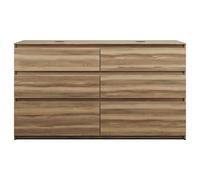 burgbad Lin20 mueble bajo para lavabo con consola, 2 huecos para lavabo, 6 extraíbles, 1602x552x900mm, SGRD160F5357, Color: Ceniza Dekor Cappuccino