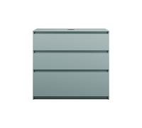 burgbad Lin20 mueble bajo para lavabo con consola, 3 extraíbles, 1002x552x900mm, WXOE100F5395, Color: Painel traseiro azul gelo mate / cinzento antracite