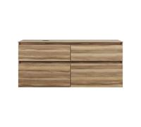 burgbad Lin20 mueble bajo para lavabo con consola, recorte para lavabo a la izquierda, 4 extraíbles, 1402x487x661mm, SGIF140LF5357, Color: Ceniza Dekor Cappuccino