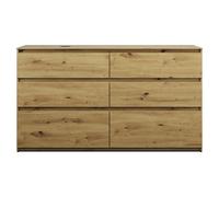 burgbad Lin20 mueble bajo para lavabo con consola, recorte para lavabo a la izquierda, 6 extraíbles, 1602x487x900mm, SGIG160LF5353, Color: Decoración urbana de roble