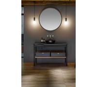 burgbad Mya lavabo de cerámica de mostrador incl. unidad de vanidad, 1200mm, SFKH120F3192C0038, Color: Roble Negro