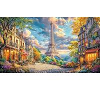 Burger-Feast-in-Village Puzzle Adultos 1000 Piezas Juego Educativo relajación Desafiante Papel Reciclado Idea de Regalo 38x26/1000pcs