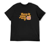 Burger King Logo Have It Your Way Hamburger Fast Food Mens T-Shirt Fashion Casual Unisex Black tee S