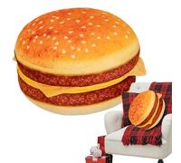 Burger Pillow - 40x40CM Funny Soft Hamburger Plush Toy | Realistic 3D Food Cushion For Family & Friends,Cuddly Throw Pillow For Bedroom, Sofa & Christmas Decor
