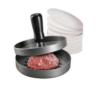 Burger Press & 100 Wax Paper Non-Stick Meat Patty Hamburger Maker for Making Stuffed Pocket Burgers