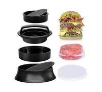 Burger Press with 50 Wax Paper Sheets - 3 In 1 Nonstick Hamburger Patty Maker for Perfect Round & Delicious Stuffed Burgers