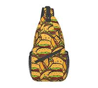 Burger Tacos Hot Dog Sling Bag, Casual Crossbody Shoulder Bag Senderismo Mochila Crossbody Hombro Mochila Travel Chest Pack para Hombres Mujeres
