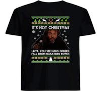 Burgerteeusa It's Not Christmas Until You See Hans Gruber Fall from Nakatomi Tower Mens T-Shirt Unisex Black Top tee 3XL