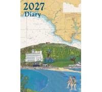Burgh Island Devon A6 2027 pocket diary daily planner journal - coastal nautical designs sewn onto old sea charts maps | Week to view