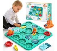 burgkidz Juego de Mesa de Laberinto de Rompecabezas Lógicos para Niños, Constructor de Caminos Lógicos con Auto y Canicas, Juegos de Tablero Mentales Juguetes de 4 a 8 años y niñas