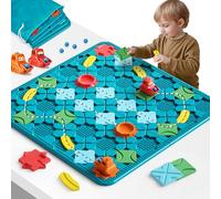 burgkidz Juegos de Mesa de Lógica Juguetes para Niños 4 5 6 7 8 años, 56 x 56 CM Gran Tablero Constructor de Carreteras Laberinto Rompecabezas, Regalos de niños Juguetes para 4-8