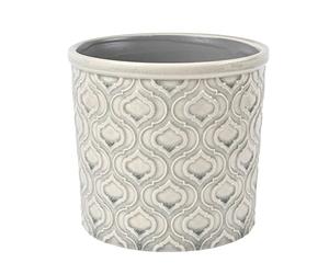 Burgon & Ball - Maceta de cerámica para interiores, tamaño pequeño y grande Gris (Venetian Grey), grande