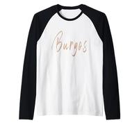 Burgos España Diseño Vintage Elegante Camiseta Manga Raglan