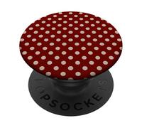 Burgundy and Beige Polka Dots Classic Polkadots Aesthetic PopSockets PopGrip Adhesivo