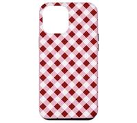 Burgundy and Pink Gingham Squares Classic Plaid Trendy Carcasa para iPhone 12 Pro MAX