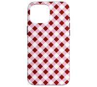 Burgundy and Pink Gingham Squares Classic Plaid Trendy Carcasa para iPhone 16 Pro MAX