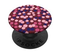 Burgundy and Pink Polka Dot Fun Pattern PopSockets PopGrip Adhesivo