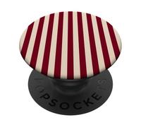 Burgundy & Beige Stripes Elegant Vertical Lines Minimalist PopSockets PopGrip Adhesivo