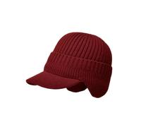 (burgundy) Elastic Warm Ear Protection Knitted Hat for Autumn Winter