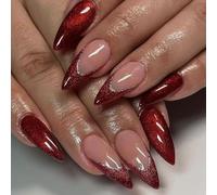 Burgundys Glitters Ombres - Obra de arte floral que se pega rápidamente para mujeres, regalo para fiestas, esenciales, purpurina falsa