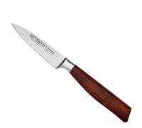 Burgvogel Solingen, Natura Line, Cuchillo para mechar, Mango de Madera, Acabado Satinado Rojo, Forjado, 9 cm, Cuchillo Muy Afilado Inoxidable, Made in Germany