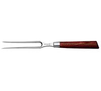 Burgvogel Solingen, Natura Line, Forchetta da carne con manico in legno verzino satinato, forgiata, forchetta da barbecue, lama 15 cm, inossidabile, Made in Germany