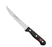 Burgvogel Solingen Serie 4000, Cuchillo deshuesador, semiflexible, 15 cm, de acero inoxidable, apto para lavavajillas, afilado, negro, remachado