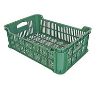 BURI 5 cajas de almacenamiento para verduras, 60 x 40 x 20 cm, cajas para frutas, patatas, cajas de transporte, apilables, resistentes, juego de 5 cajas de plástico para almacenamiento, color verde