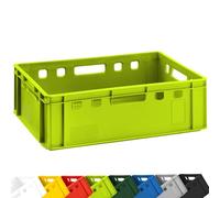 BURI Eurobox - Caja apilable para carnicería, color verde claro, 60 x 40 x 20 cm, fabricada en Alemania, apta para alimentos, robusta, apilable