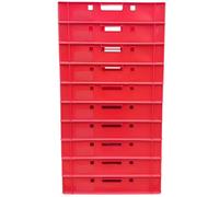 BURI Eurobox - Cajas de plástico para carniceros (HDPE, apilables, 10, E1)