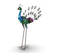 BURI Figura decorativa XXL de metal de pavo real, 86 cm de alto, escultura de jardín, decoración de jardín