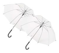 BURI Juego de 2 paraguas, transparente y resistente a las tormentas, paraguas automático, resistente al viento y estable, paraguas transparente para hombre y mujer, regalo de boda, Mango negro, 2x